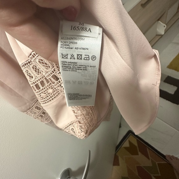 All Saints Rowy Lace Blush Pink Dress - Picture 8 of 10